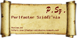 Perlfaster Szidónia névjegykártya